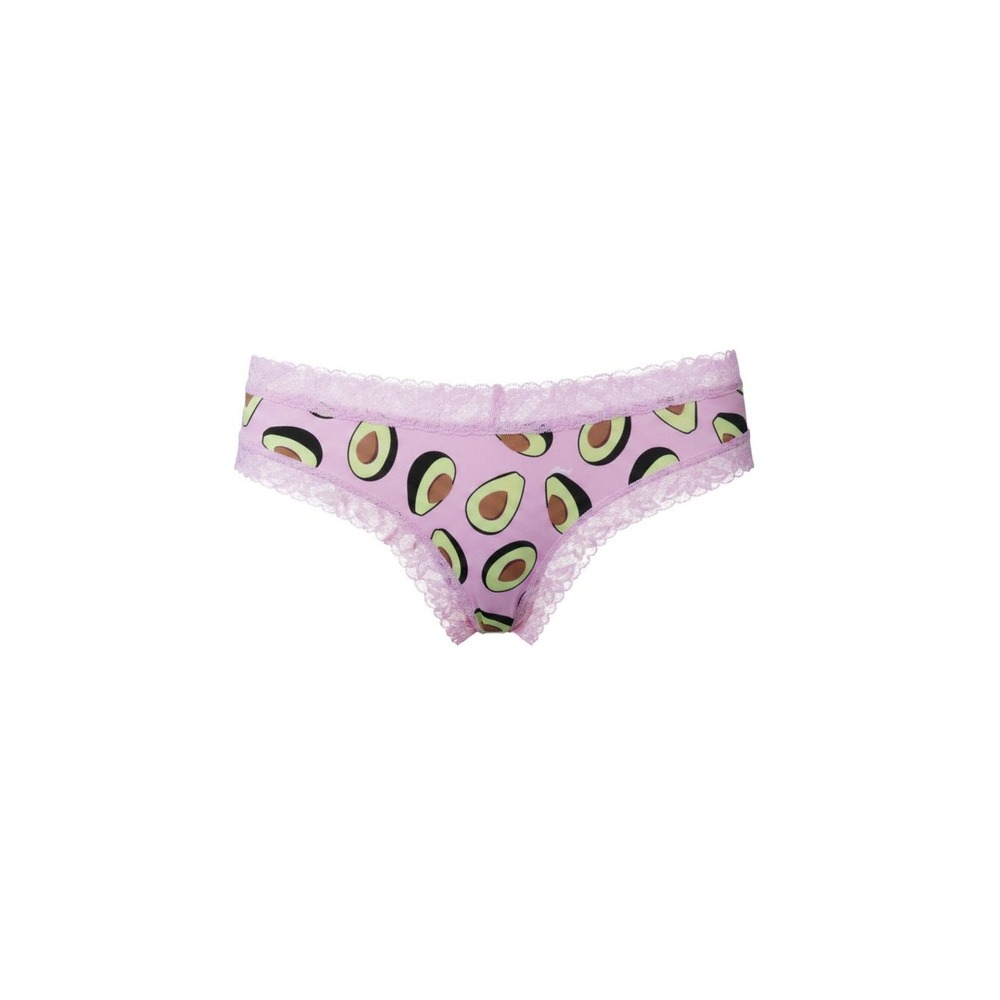 Unbranded Avocado Print Panties Womens M Purple Lace Trim Cheeky